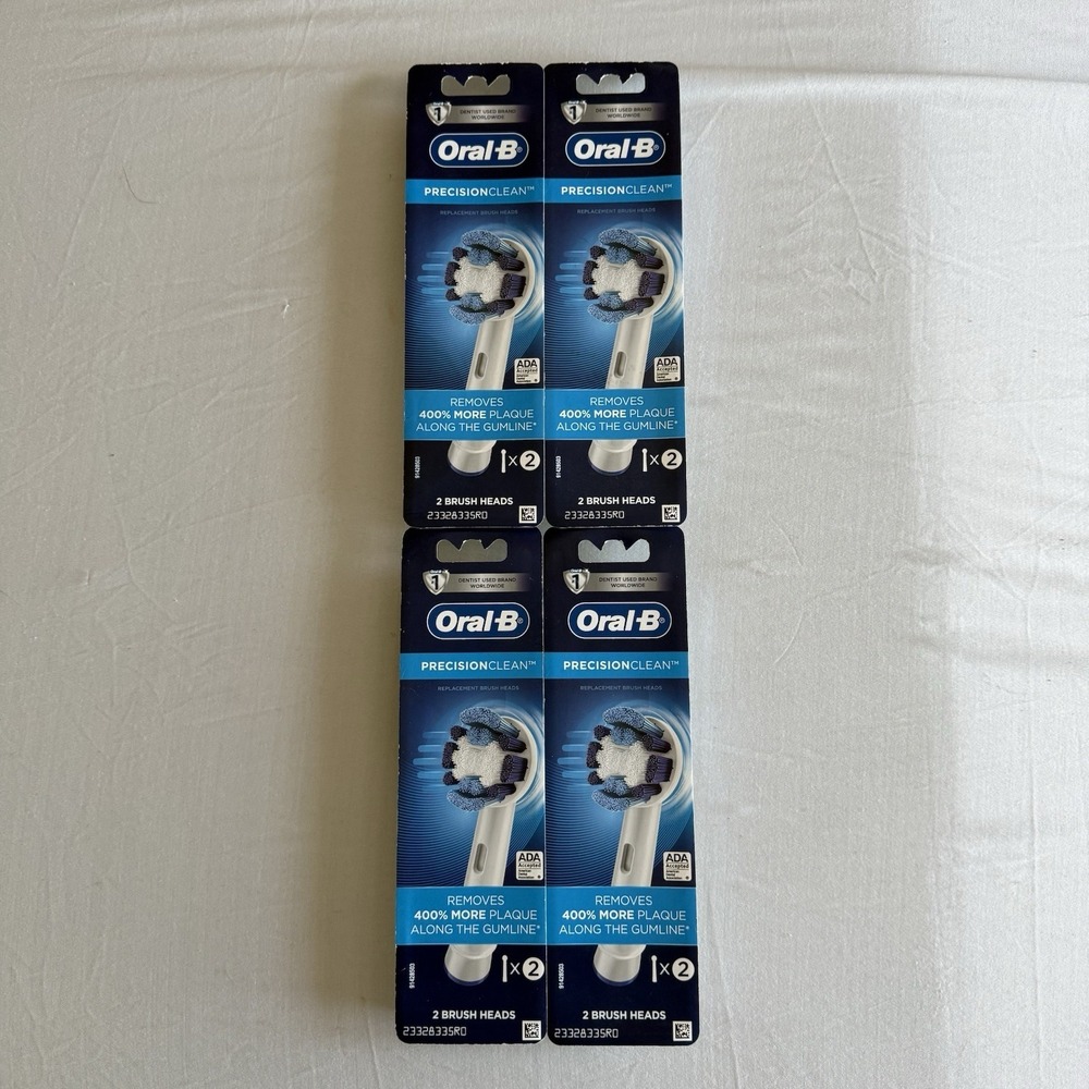 Oral-B Precision Clean Electric Toothbrush Brush Heads White 4 Packs‎